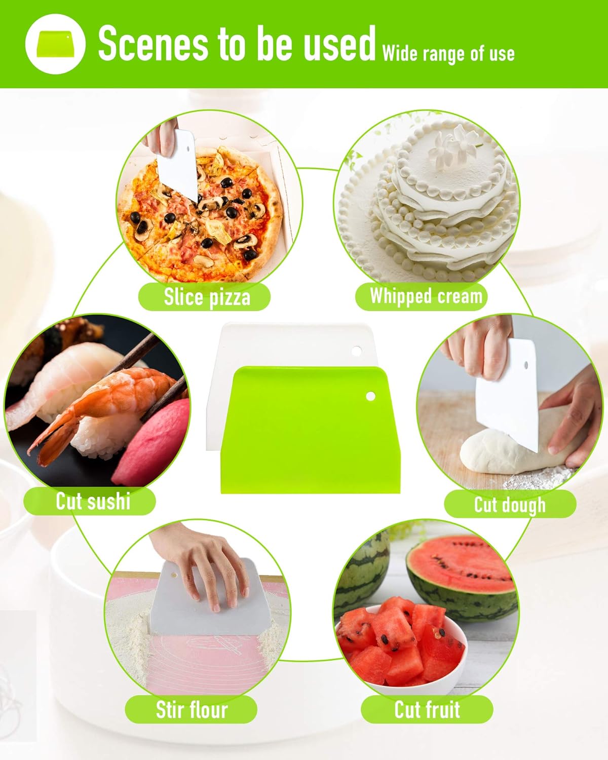 Flexible Dough & Bowl Scrapers - Set of 2 - product view 6
