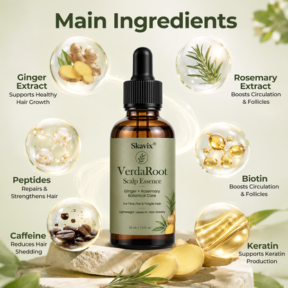 🌿 Skavix® VerdaRoot Scalp Essence – Promote Thicker, Stronger & Healthier-Looking Hair