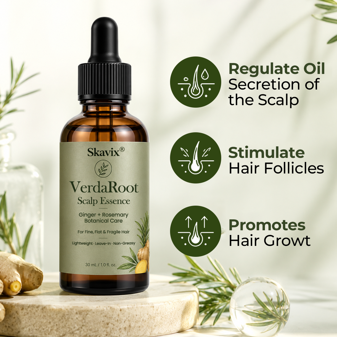 🌿 Skavix® VerdaRoot Scalp Essence – Promote Thicker, Stronger & Healthier-Looking Hair