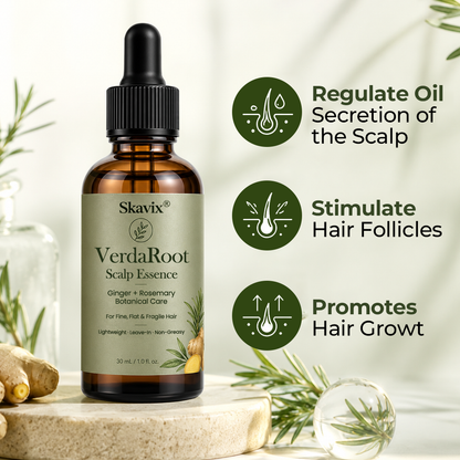 🌿 Skavix® VerdaRoot Scalp Essence – Promote Thicker, Stronger & Healthier-Looking Hair
