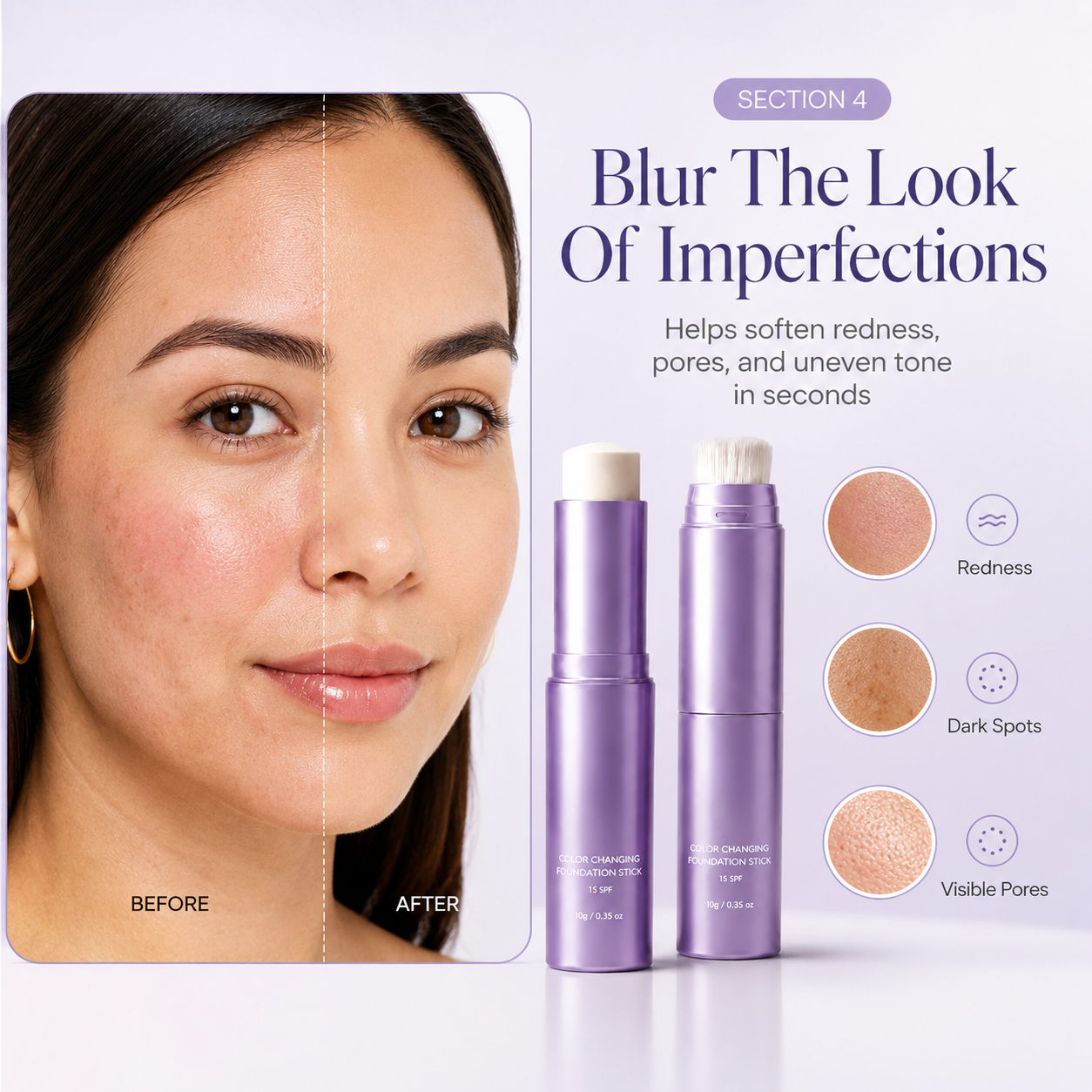 🔥Limited time - Buy 1 Get 1 Free--Color Changing Foundation Stick