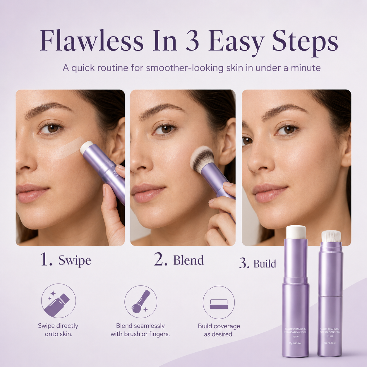🔥Limited time - Buy 1 Get 1 Free--Color Changing Foundation Stick