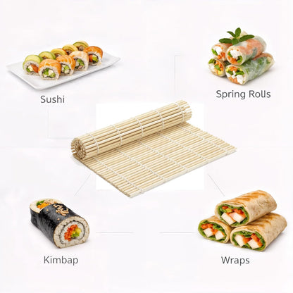 Natural Bamboo Sushi Rolling Mat - 9.5 in - product view 3