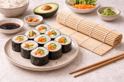 Natural Bamboo Sushi Rolling Mat - 9.5 in - product view 5