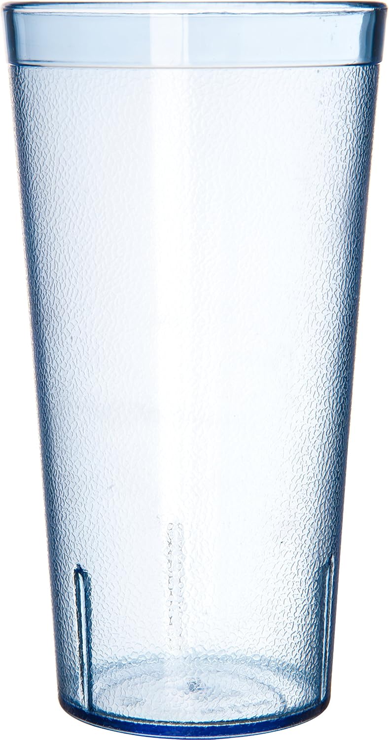 Full view of a robin-blue textured stackable tumbler