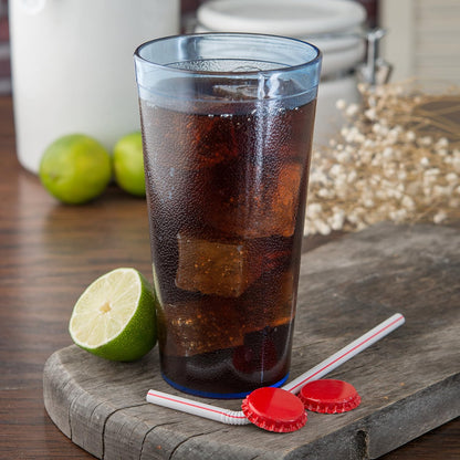 Robin-blue textured tumbler filled with a cold drink