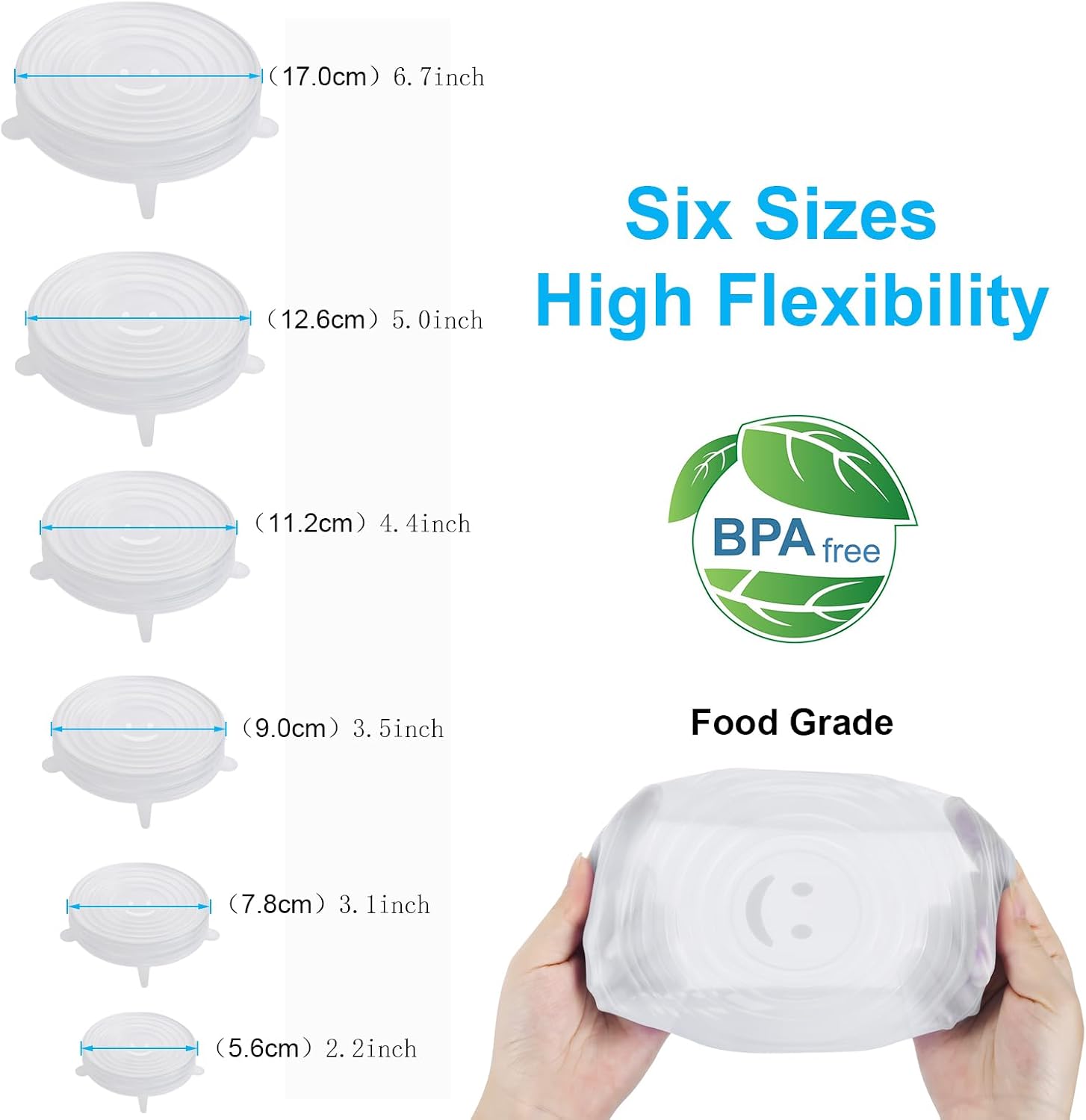 Reusable Silicone Stretch Lids - Set of 6 - product view 2