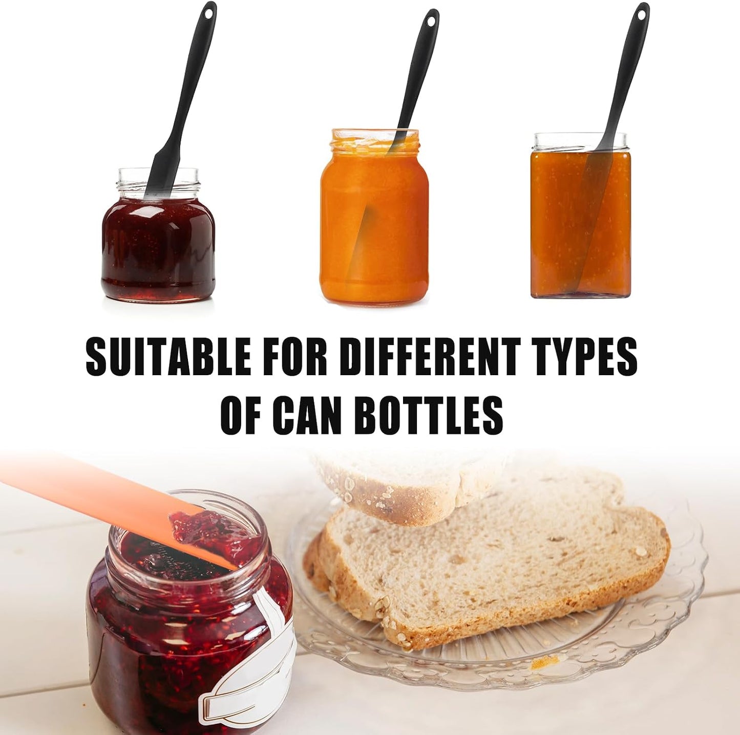 Long-Handle Silicone Jar Spatulas - Set of 3 - product view 2