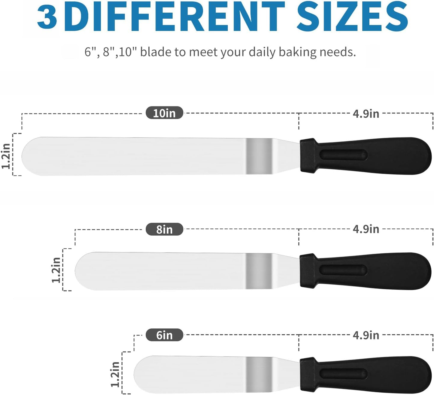 Offset Icing Spatulas - 3 Piece Set - product view 2