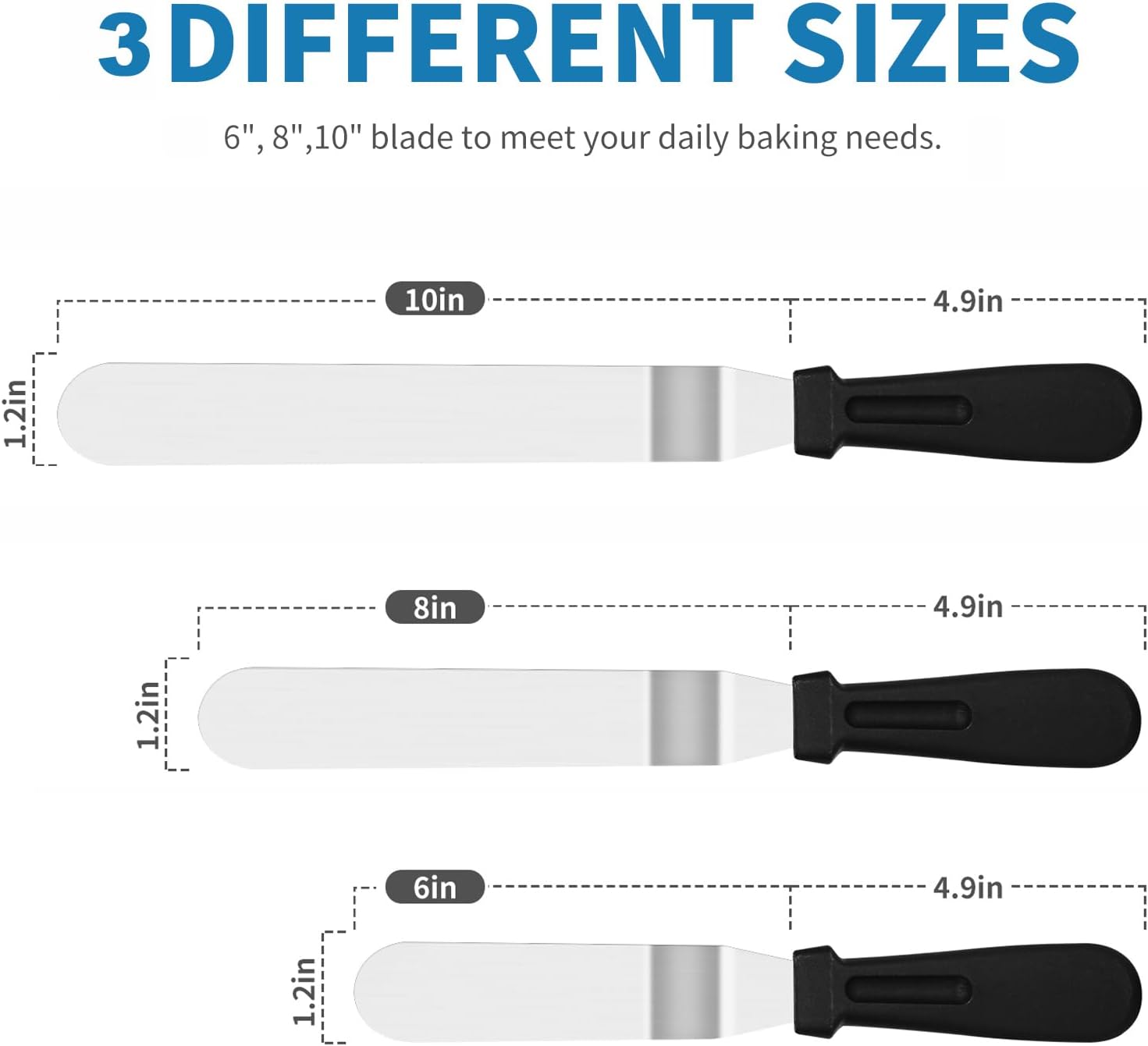 Offset Icing Spatulas - 3 Piece Set - product view 2