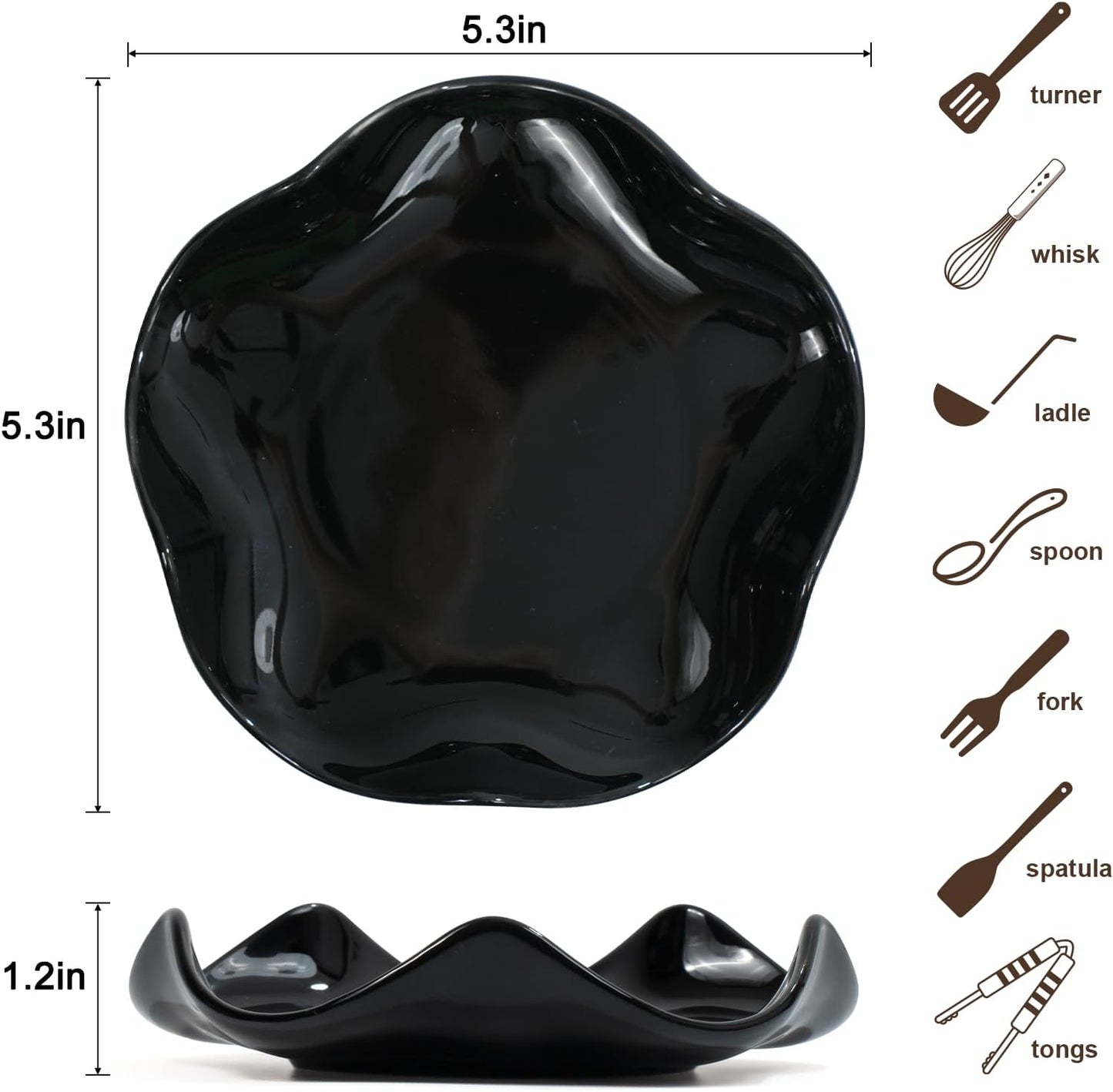 Ceramic Flower Spoon Rest - 5.3 in - product view 2