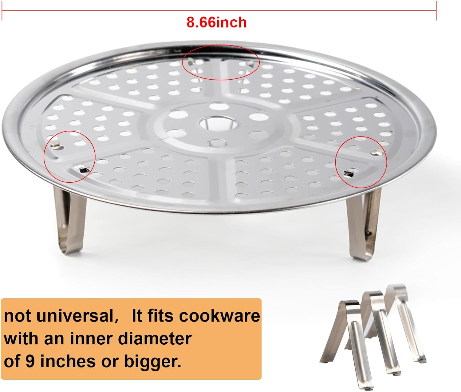 Stainless Steel Steamer Rack - 8.7 in - product view 2