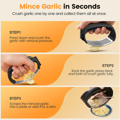 Stainless Steel Garlic Rocker Set - product view 2