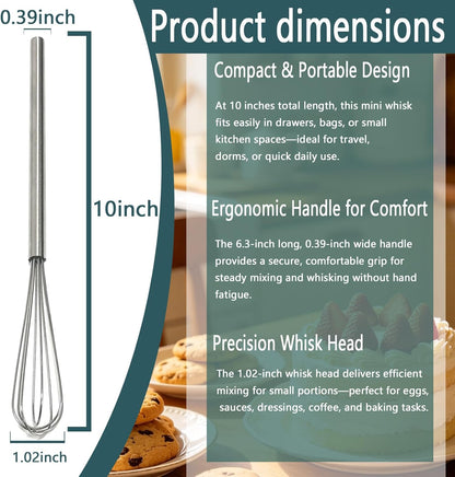 Stainless Steel Mini Whisk - 10 in - product view 2