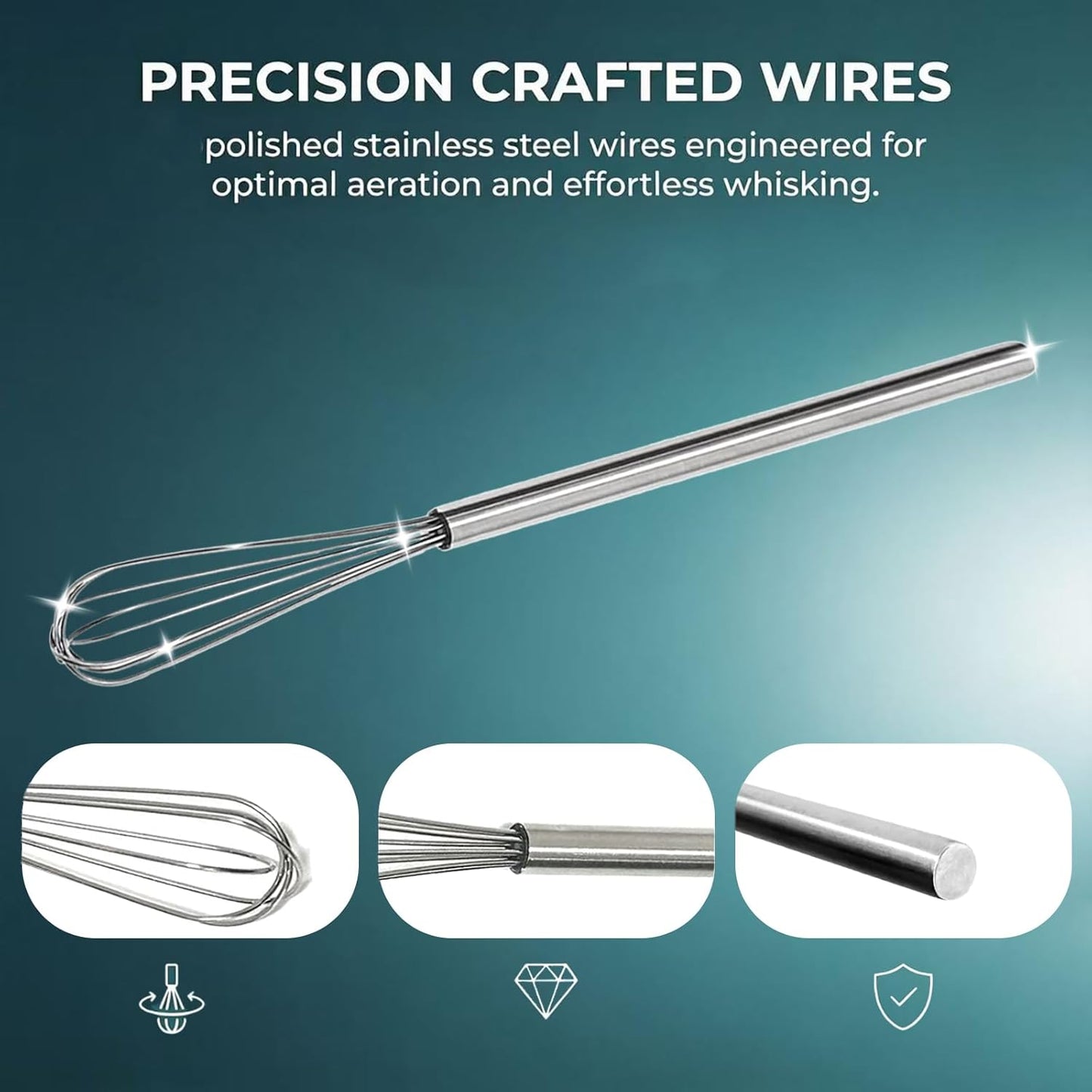 Stainless Steel Mini Whisk - 10 in - product view 3