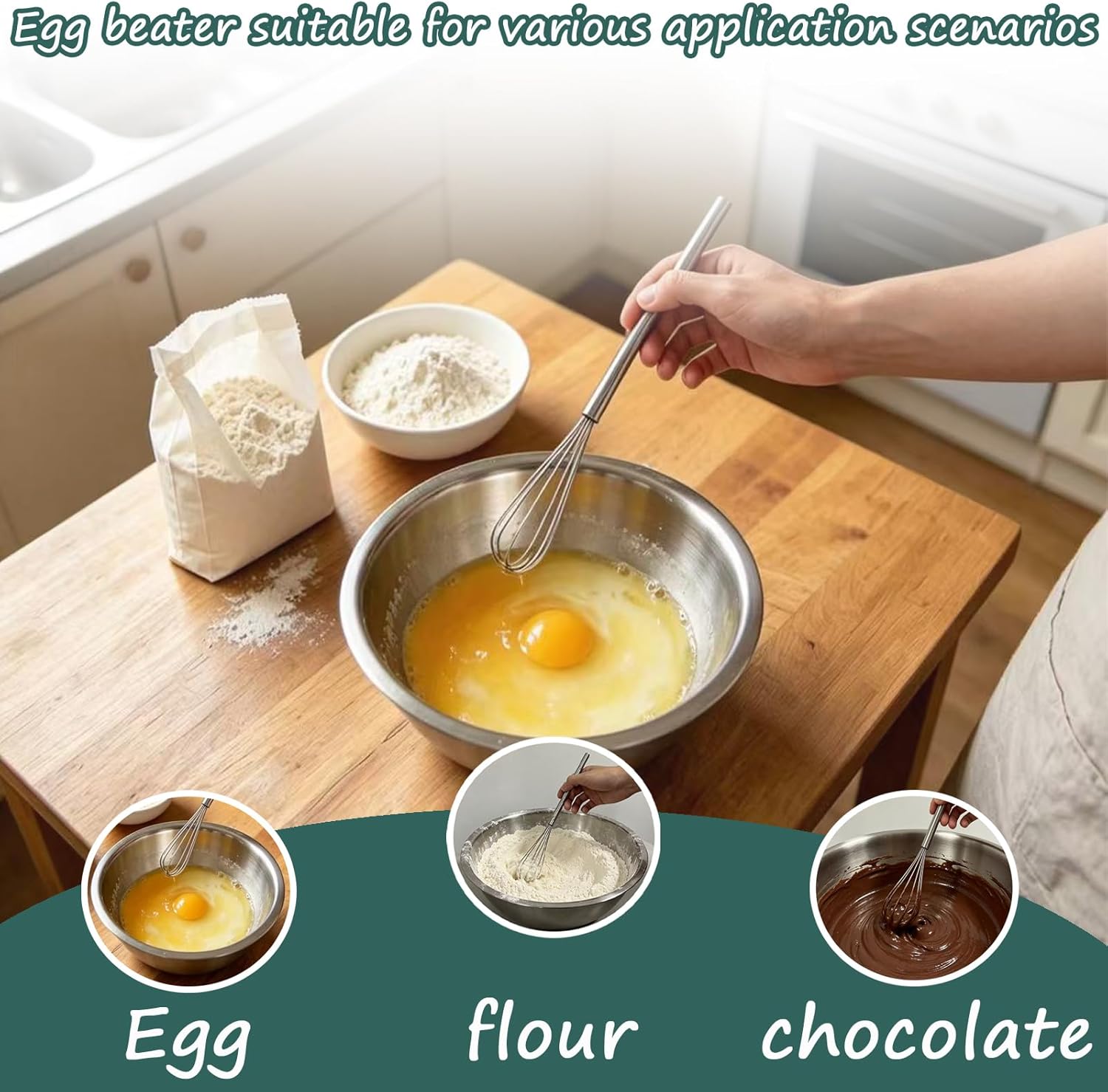 Stainless Steel Mini Whisk - 10 in - product view 4